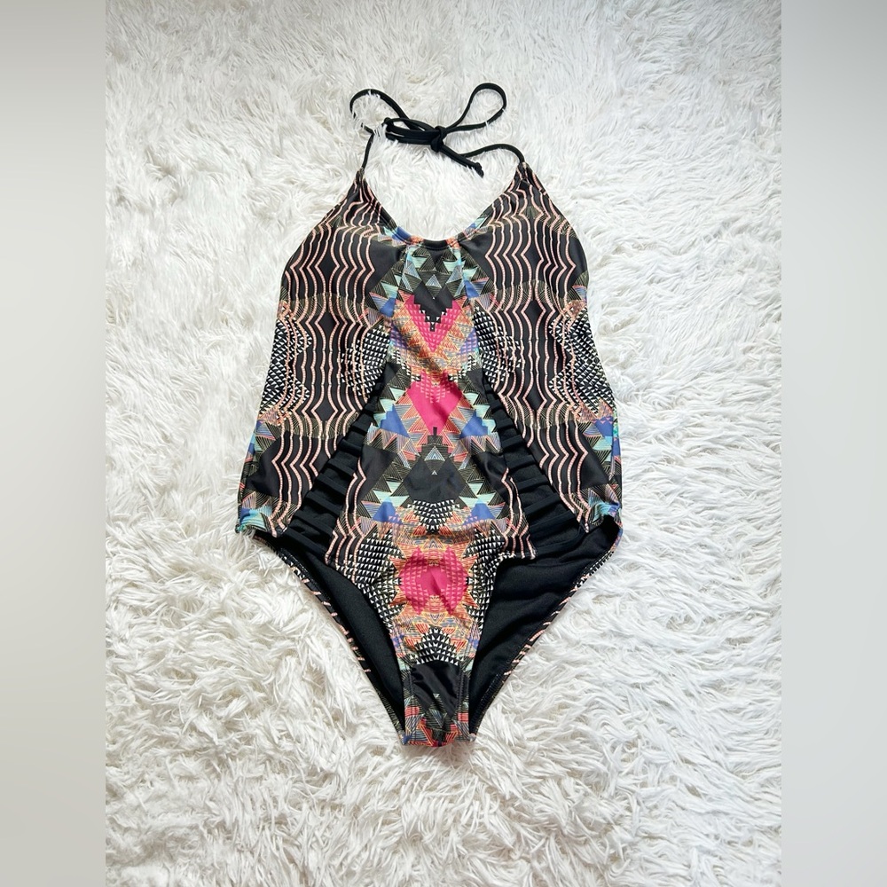 CYN & LUCA Tribal Haze One Piece Swimsuit Size Medium NWT